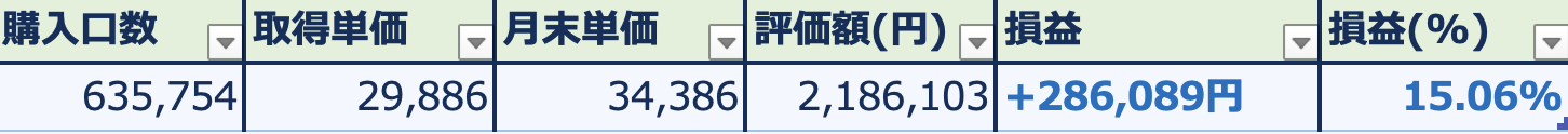 新NISA投資実績