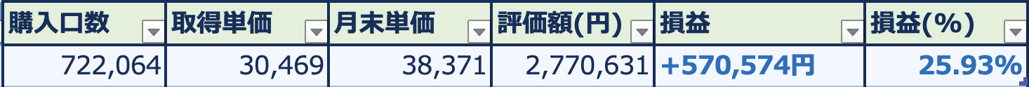新NISA投資実績