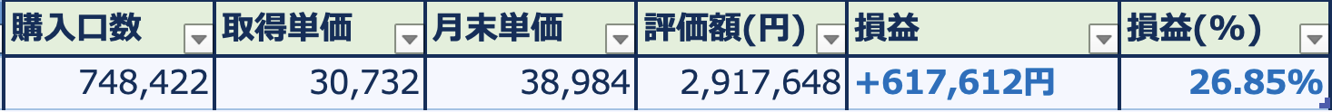 新NISA投資実績